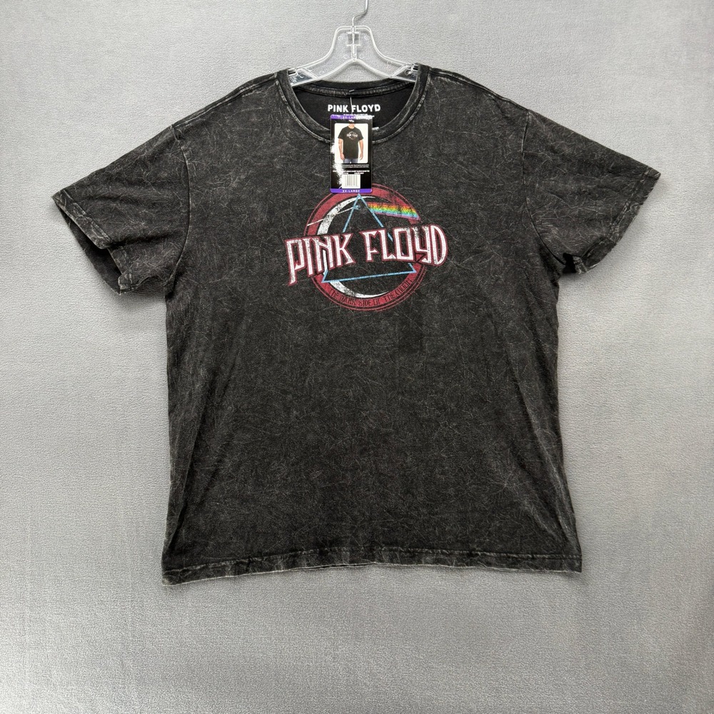 Pink Floyd T-Shirt Mens XXL Dark Side of the Moon Graphic Tee Gray Acid Wash NEW